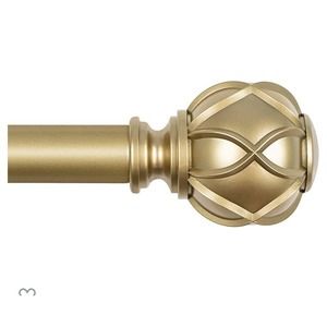 KAMANINA 1 Inch Curtain Telescoping Rod 72-144 In. Netted Texture, Warm Gold
